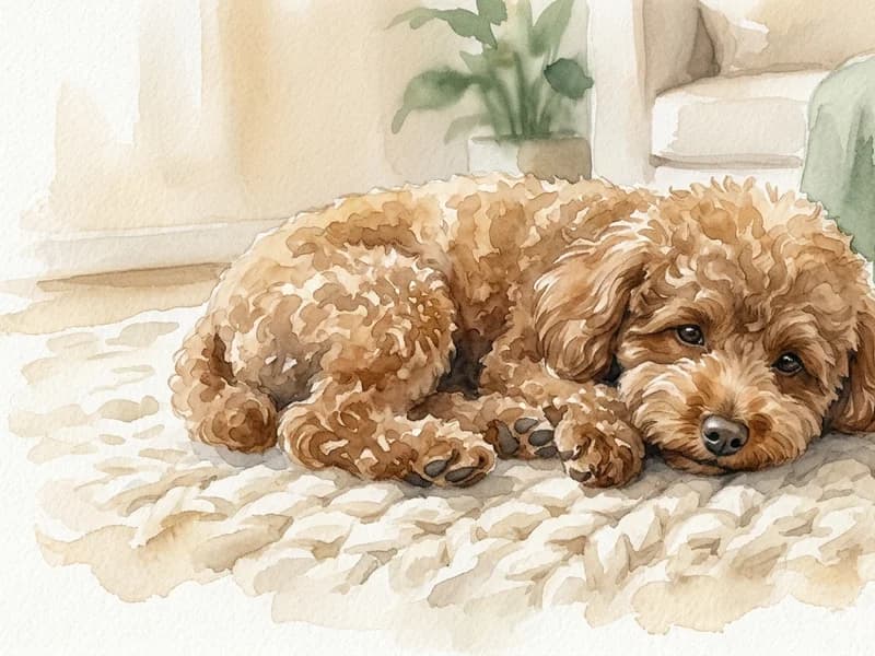 水彩画風に仕上げたトイプードルのアート