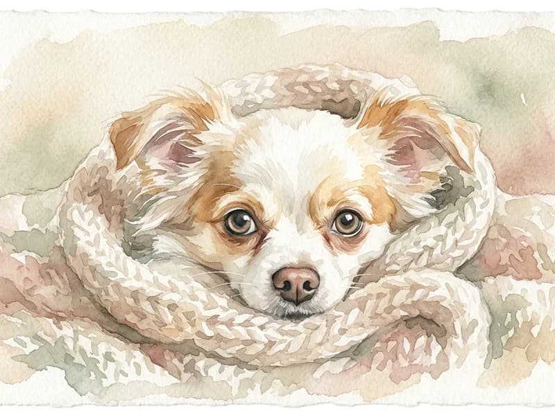 水彩画風に仕上げたチワワのアート